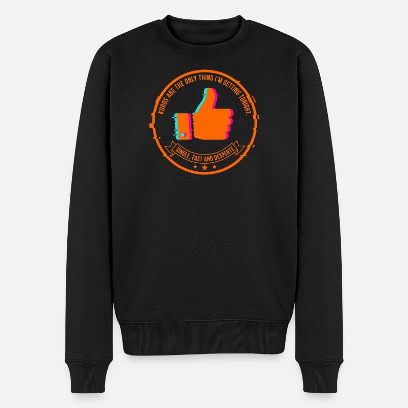 NeonThumbs Stempel: Single heute Abend - Männer Premium Bio Pullover - Schwarz