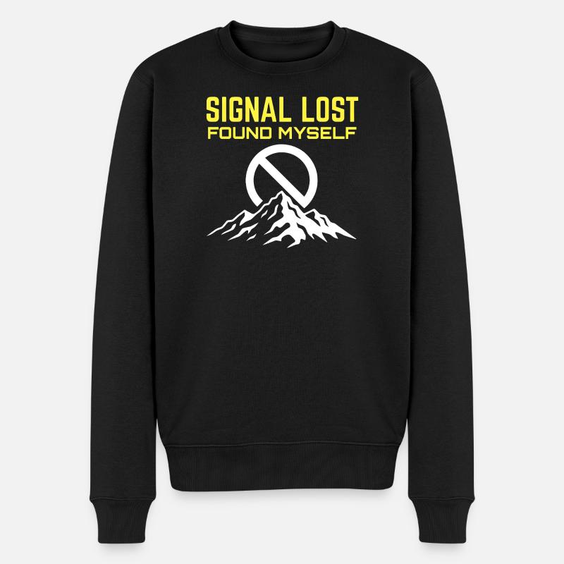 Signal Lost Found MySelf - Männer Premium Bio Pullover - Schwarz