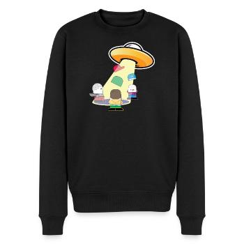 UFO-Haus-Trupp - Männer Premium Bio Pullover - Schwarz - Vorne - Nico (187cm)