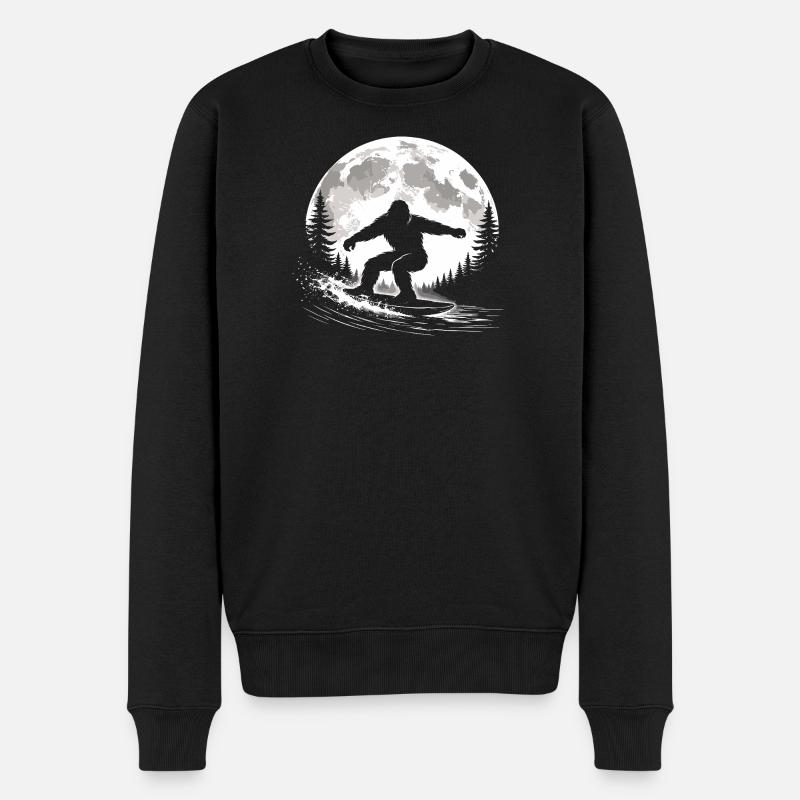 Bigfoot Surfen - Männer Premium Bio Pullover - Schwarz