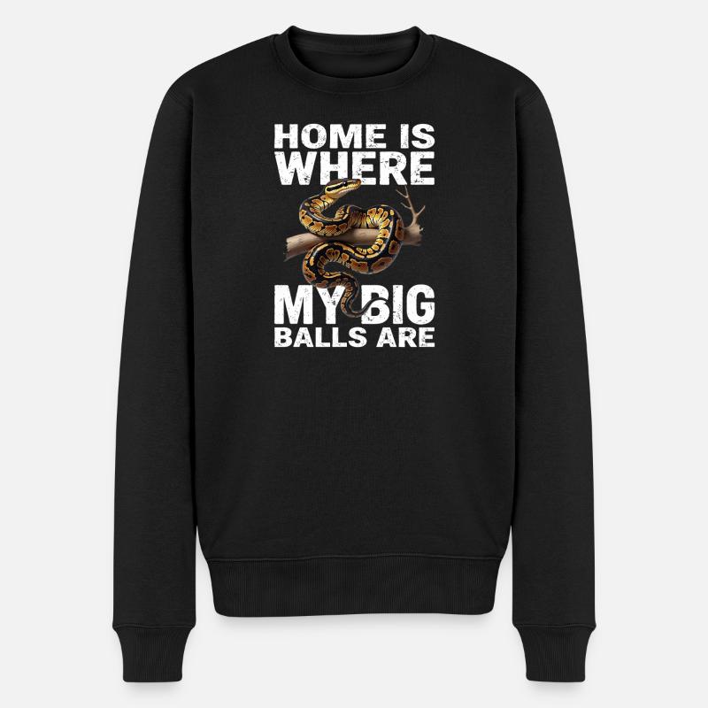 Königspython Schlangen Liebhaber Terrarium Python - Männer Premium Bio Pullover - Schwarz