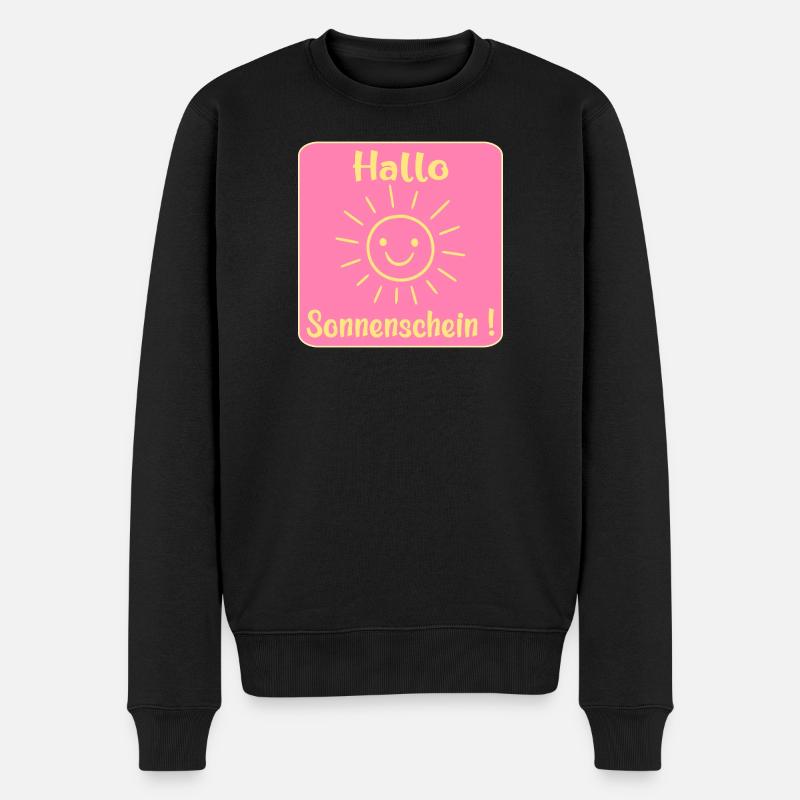 Hallo Sonnenschein - Männer Premium Bio Pullover - Schwarz