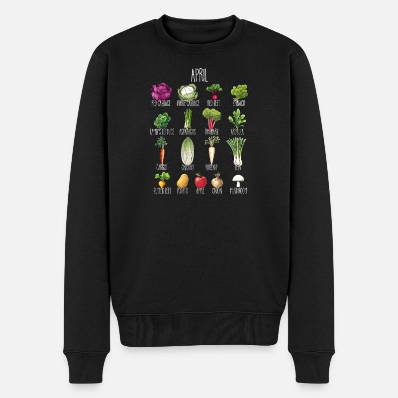 Hobby Garten April Obst & Gemüse für grüne Daumen - Männer Premium Bio Pullover - Schwarz