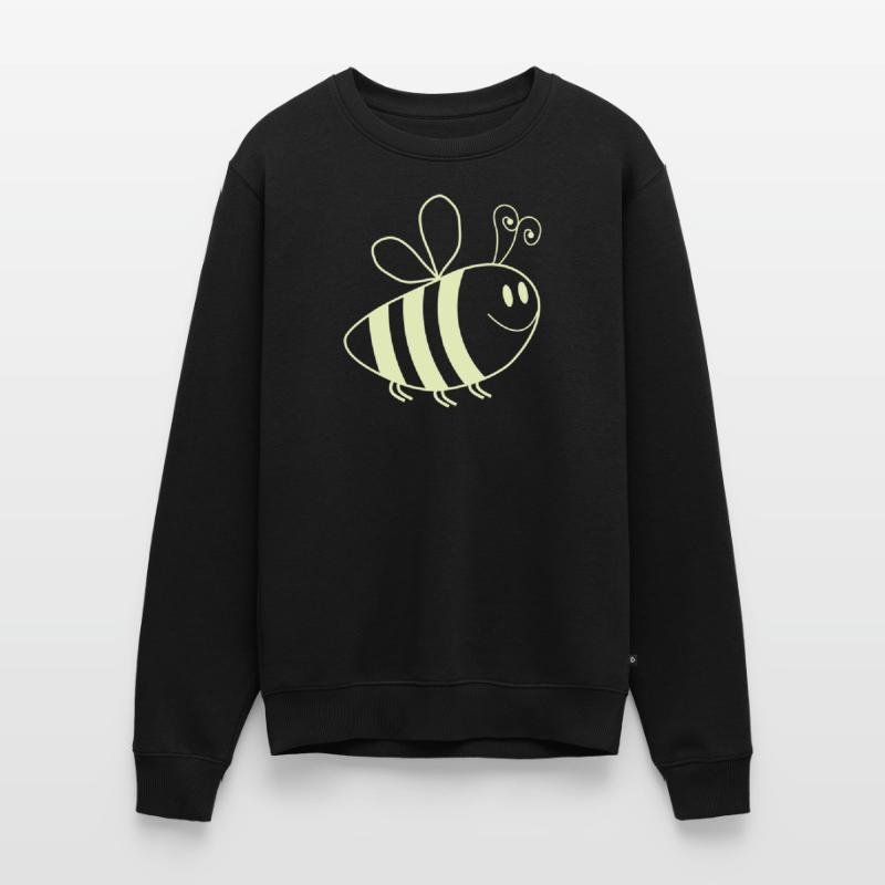 Smiling Bees Pattern Men's Premium Organic Jumper