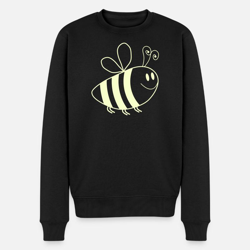 Motif des abeilles souriantes - Pull Premium bio Homme - noir