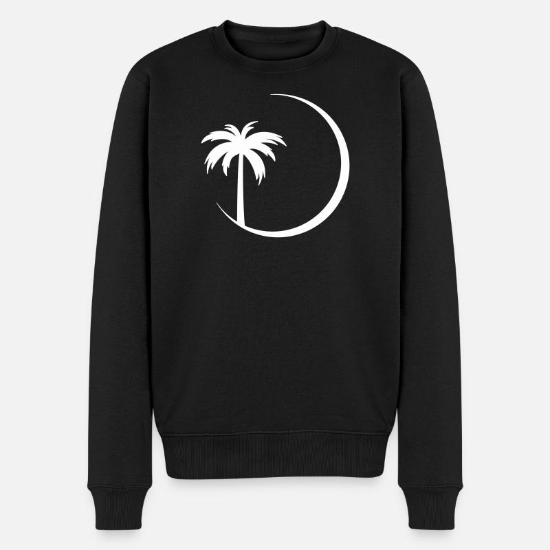 Palmier en silhouette cercle - Pull Premium bio Homme - noir