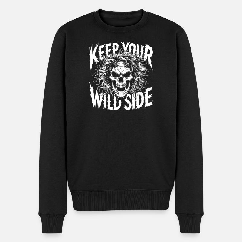 Keep Your Wild Side Skull - Men's Premium Organic Jumper - black