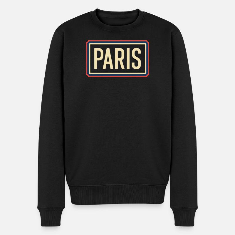Paris Retro Badge Emblem - Pull Premium bio Homme - noir
