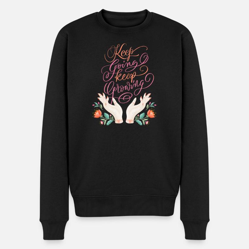 Keep Going. Keep Growing. - Men's Premium Organic Jumper - black