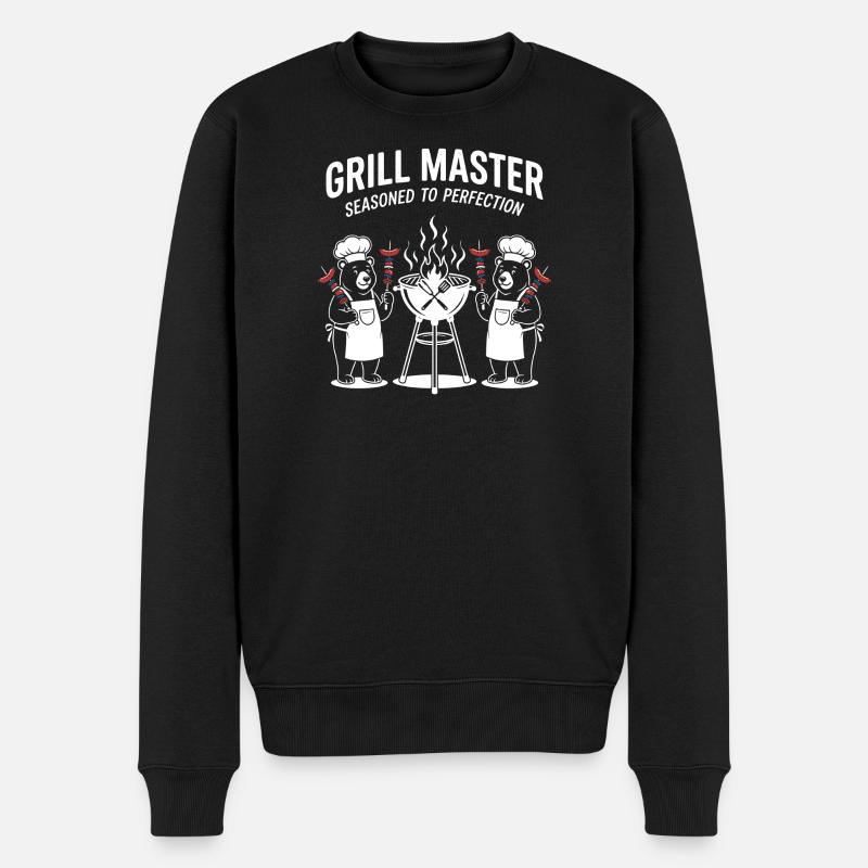 Duo Chef Ours Maître Grill - Pull Premium bio Homme - noir