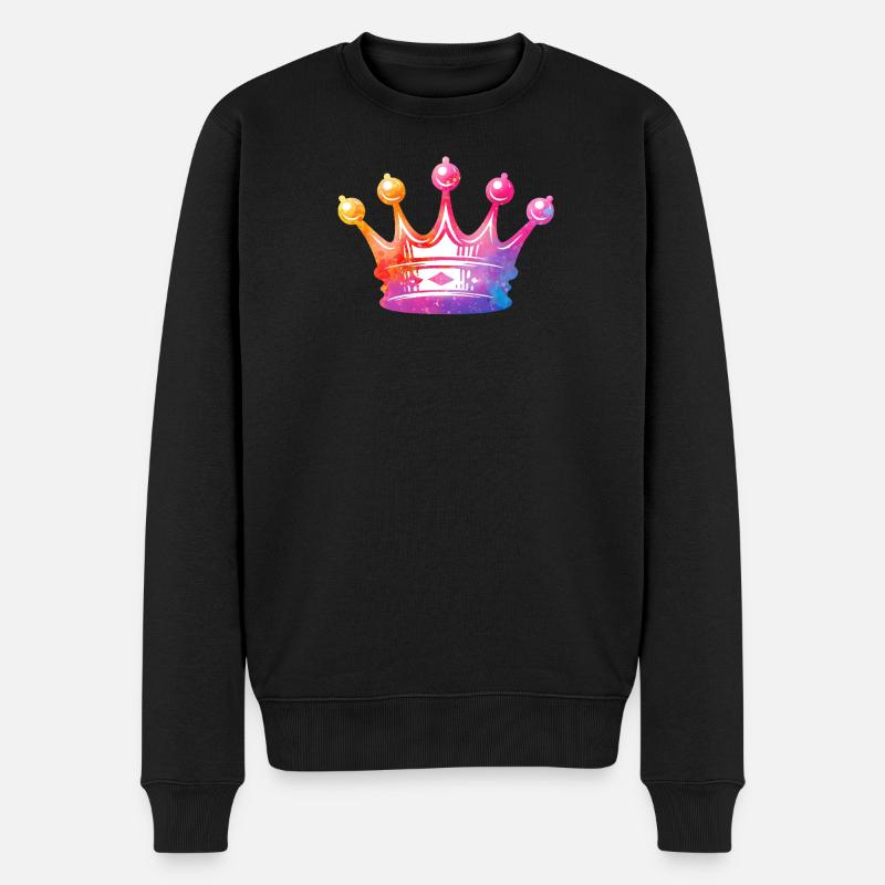 Art de couronne aquarelle - Pull Premium bio Homme - noir