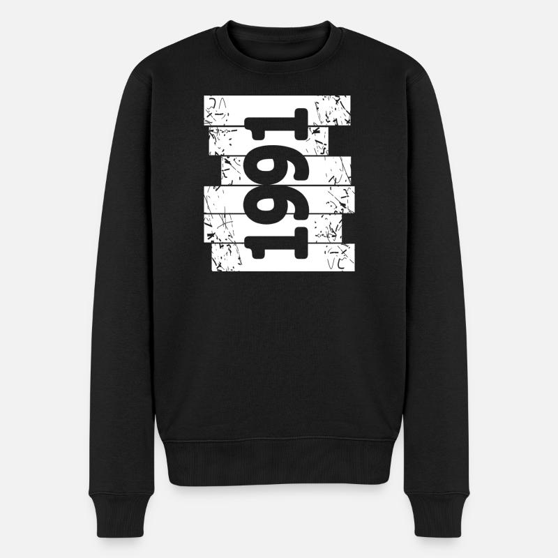 1991 - Männer Premium Bio Pullover - Schwarz