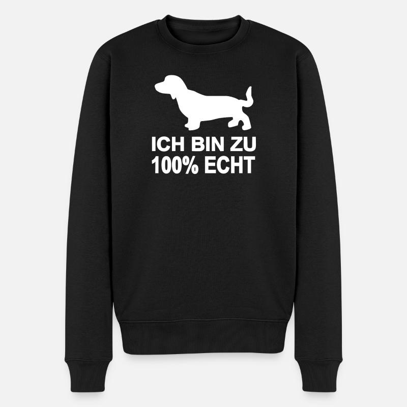 Dackel - Männer Premium Bio Pullover - Schwarz