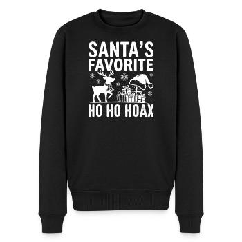 Santa's Favorite Ho Ho Ho Hoax - Men's Premium Organic Jumper - black - Front - Nico (187cm)