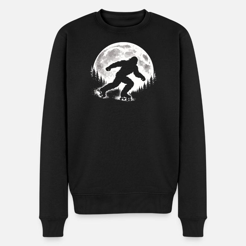 Bigfoot Roller Skater - Männer Premium Bio Pullover - Schwarz