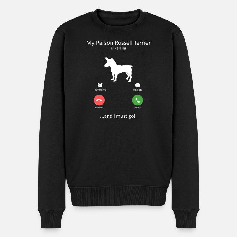 Parson Russell Terrier ruft lustigen Hund - Männer Premium Bio Pullover - Schwarz