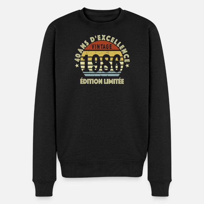 40 Jahre Geburtstagshumor – Geschenk 1986 - Männer Premium Bio Pullover - Schwarz