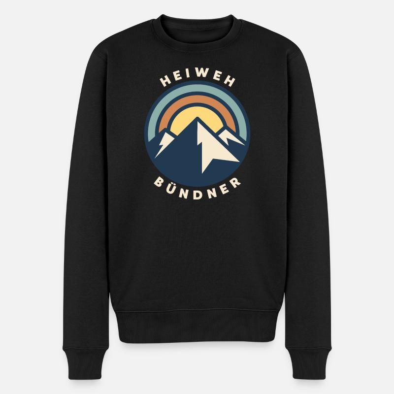 Heiweh Bündner - Männer Premium Bio Pullover - Schwarz