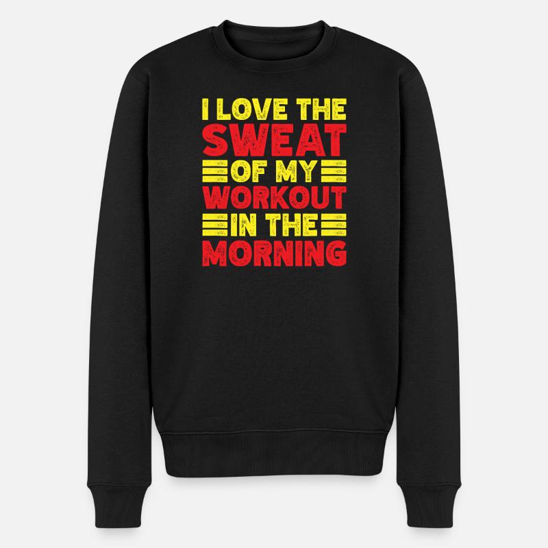 Fitness Motivation Bodybuilder Love The Sweat - Männer Premium Bio Pullover - Schwarz