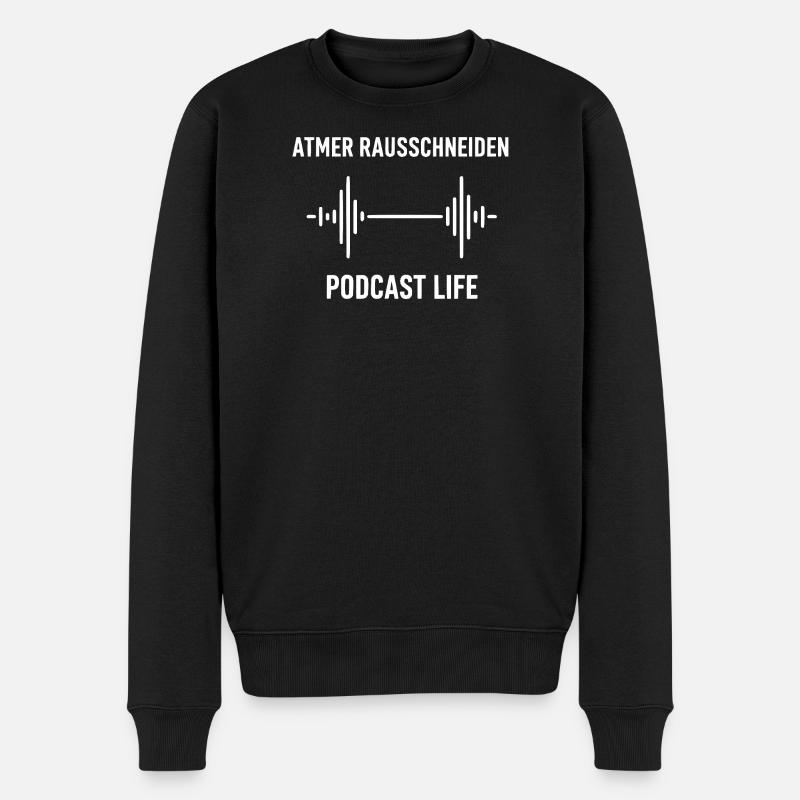 Podcastleben Barbell-Wellen - Männer Premium Bio Pullover - Schwarz