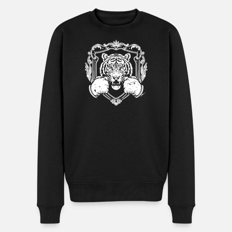 Tiger Boxen MMA - Männer Premium Bio Pullover - Schwarz