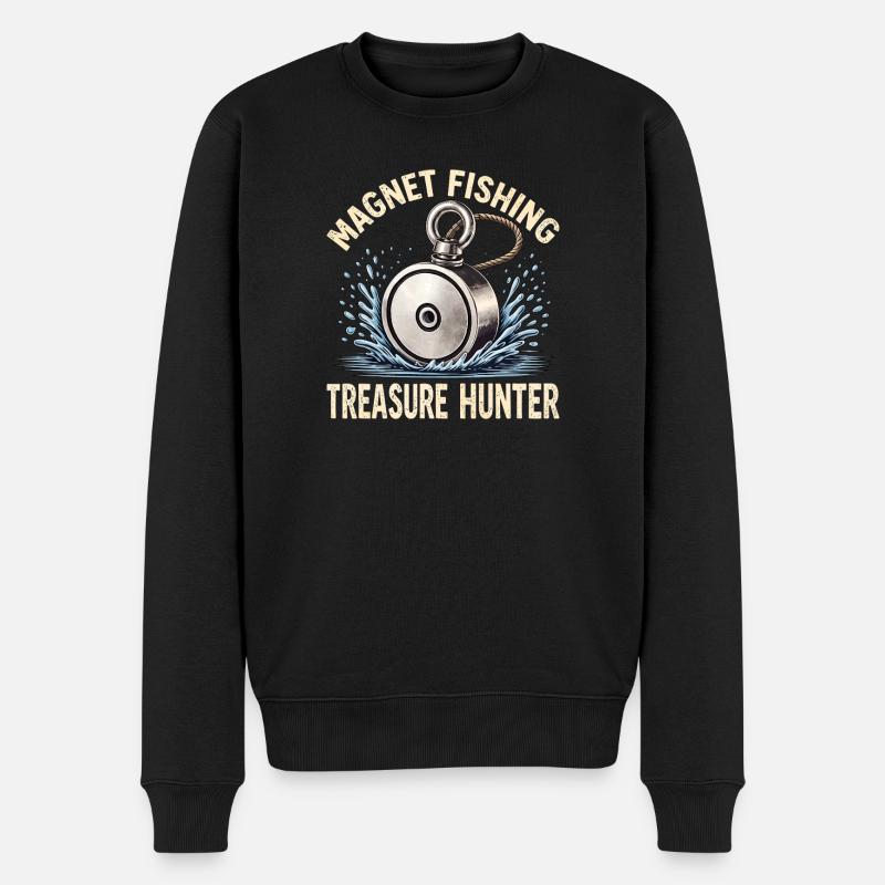 Magnetfischen Schatzjaeger - Männer Premium Bio Pullover - Schwarz