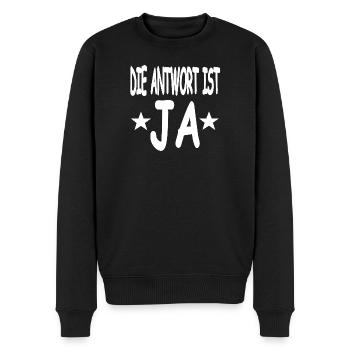 Ja - Männer Premium Bio Pullover - Schwarz - Vorne - Nico (187cm)