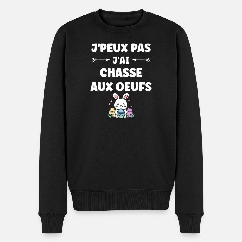 Eiersuche - Männer Premium Bio Pullover - Schwarz