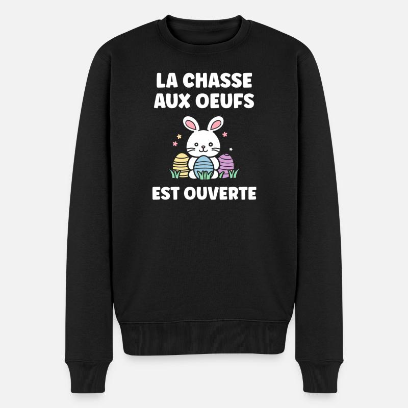 Eiersuche - Männer Premium Bio Pullover - Schwarz