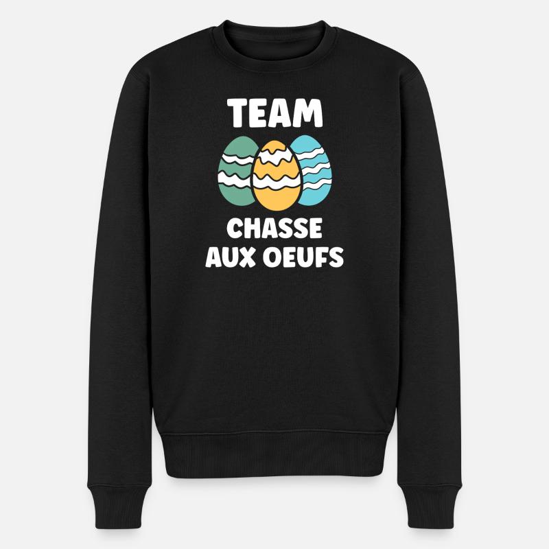 Ostern, Eiersuche - Männer Premium Bio Pullover - Schwarz