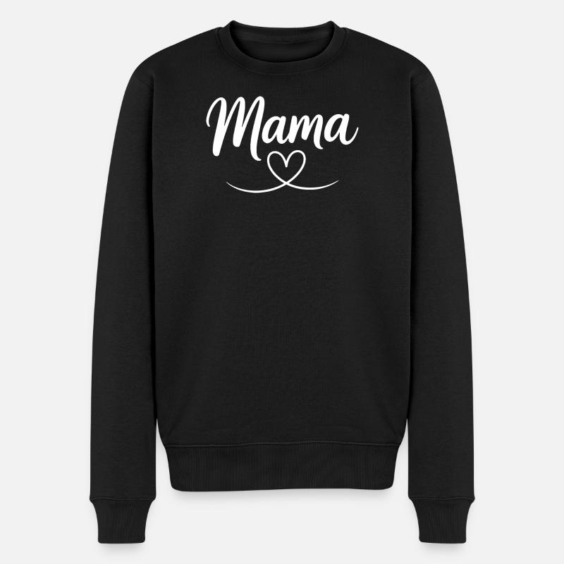 Mama Heart Script - Pull Premium bio Homme - noir