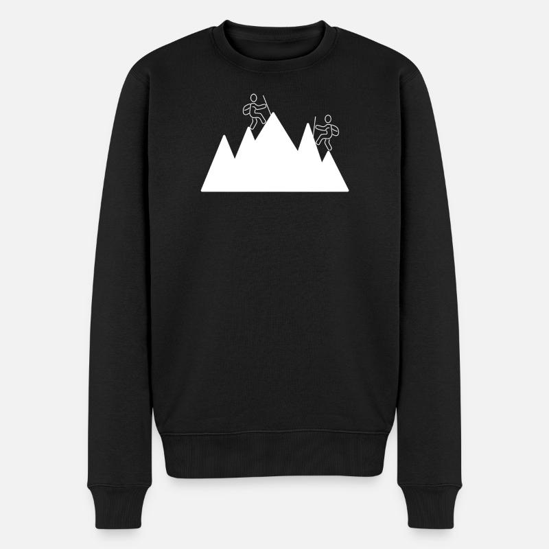 Silhouette des lignes d’alpinisme - Pull Premium bio Homme - noir