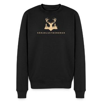 Härzbluetbündner - Männer Premium Bio Pullover - Schwarz - Vorne - Nico (187cm)