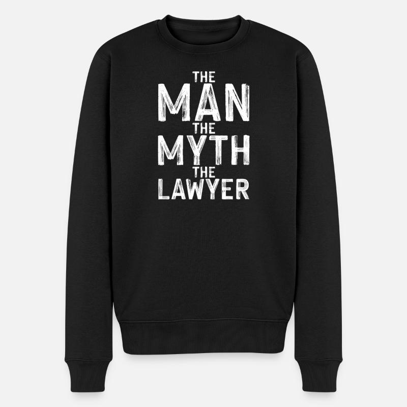Mann Mythos Anwalt  - Männer Premium Bio Pullover - Schwarz