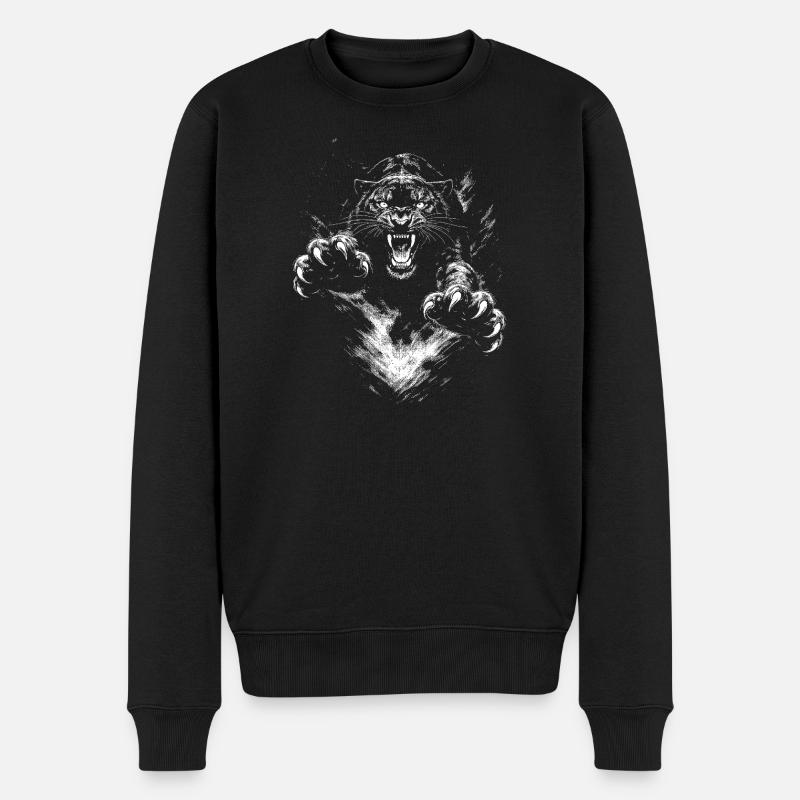 Schwarze Panther - Männer Premium Bio Pullover - Schwarz