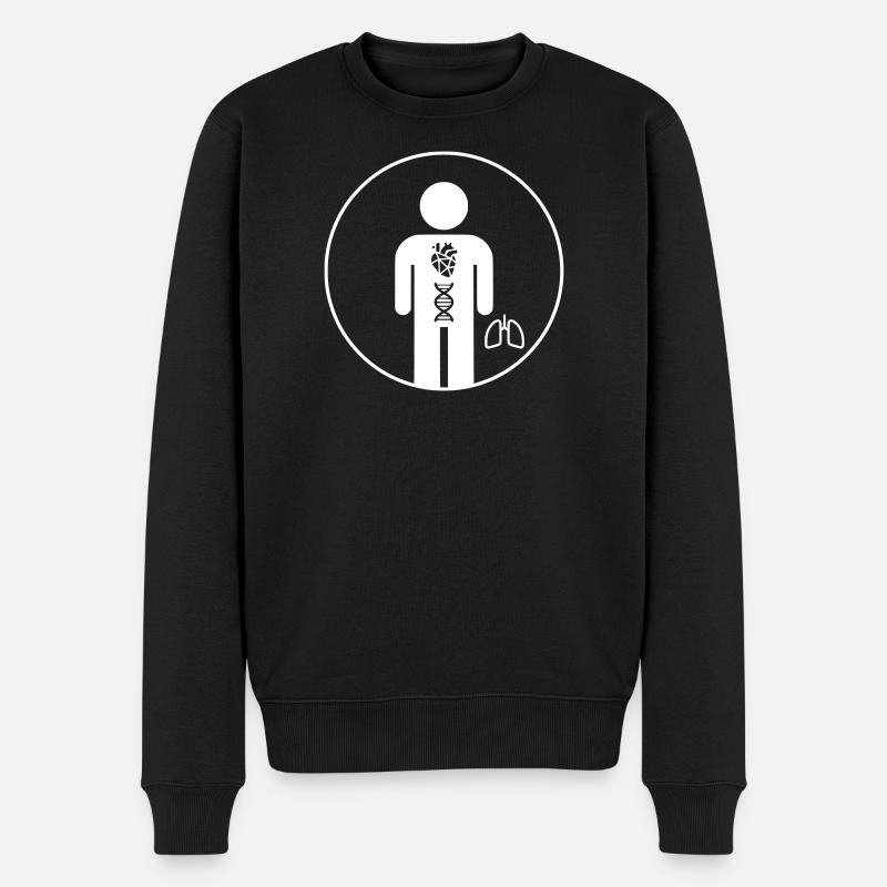 Mensch Anatomie Körper Icon - Männer Premium Bio Pullover - Schwarz