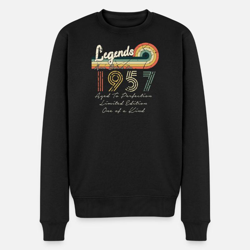 1957 Die Legenden wurden 1957 geboren | Vintage!! - Männer Premium Bio Pullover - Schwarz