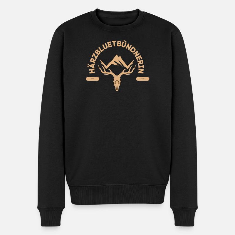 Härzbluetbündnerin - Männer Premium Bio Pullover - Schwarz