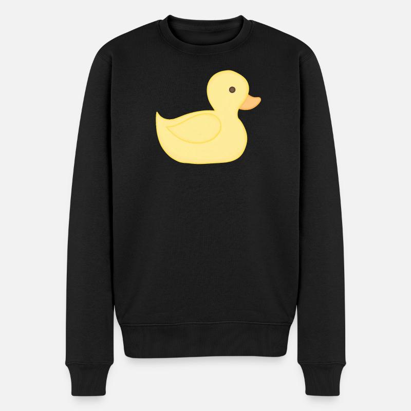 Gelbe Gummiente Cartoon Stil - Männer Premium Bio Pullover - Schwarz