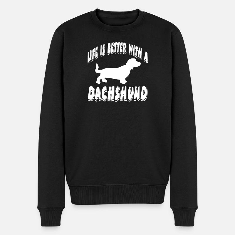 Dackel - Männer Premium Bio Pullover - Schwarz