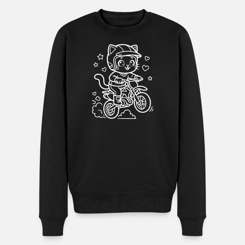Motocross Kawaii Cat - Pull Premium bio Homme - noir