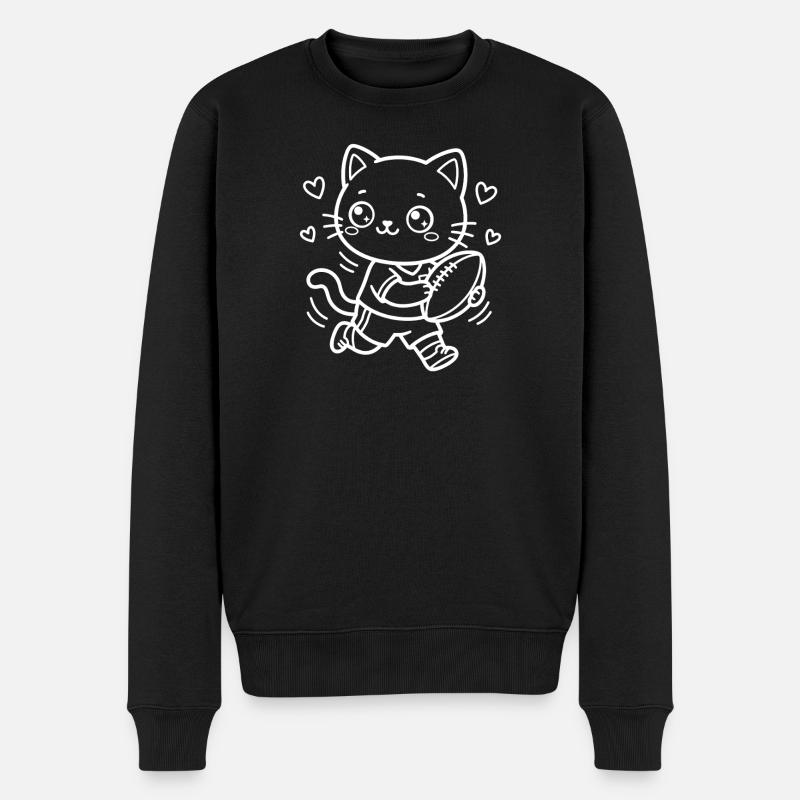 Rugby Kawaii Cat - Pull Premium bio Homme - noir