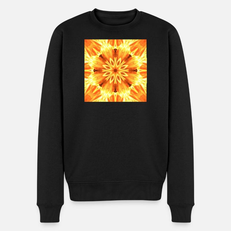 Feuerstern Kaleidoskop - Männer Premium Bio Pullover - Schwarz