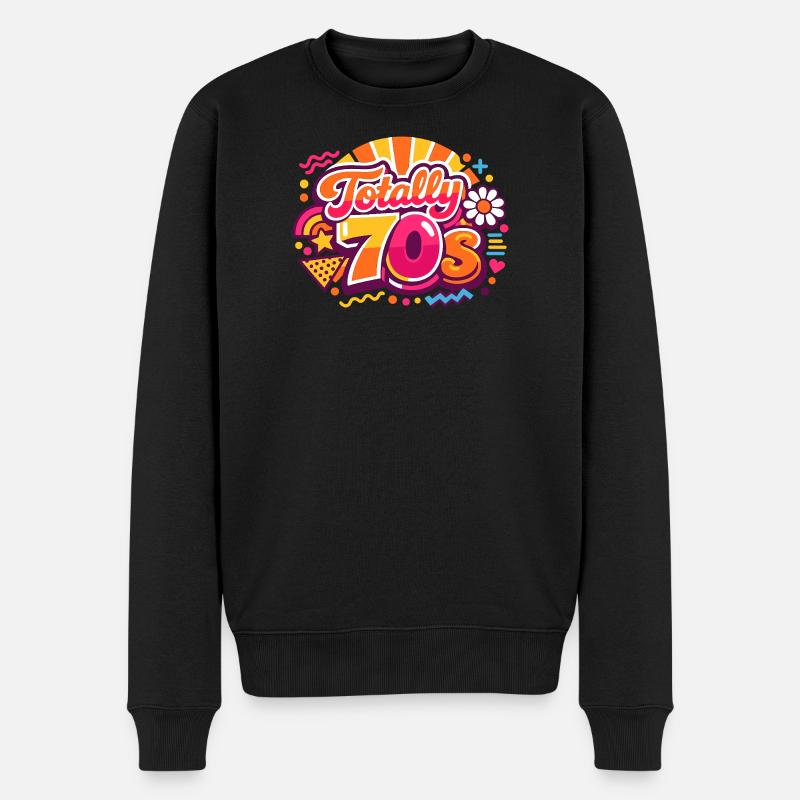 70er Jahre - Männer Premium Bio Pullover - Schwarz