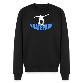 SKATEPARK - Männer Premium Bio Pullover - Schwarz - Vorne - Nico (187cm)