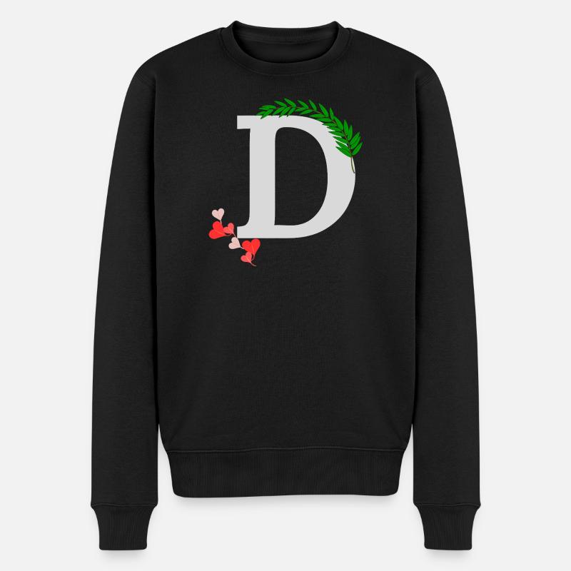 D - Männer Premium Bio Pullover - Schwarz