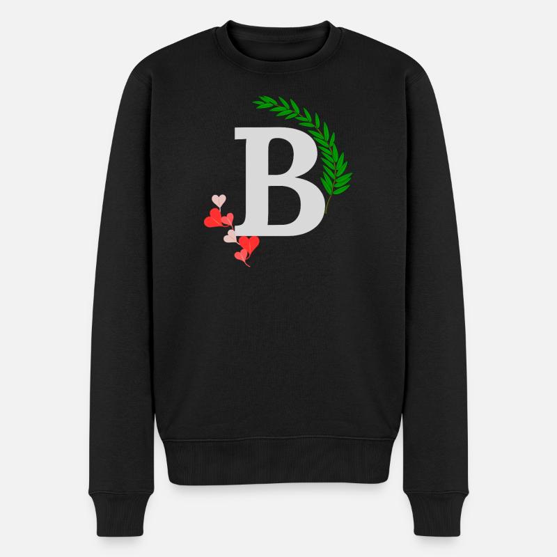 B - Männer Premium Bio Pullover - Schwarz