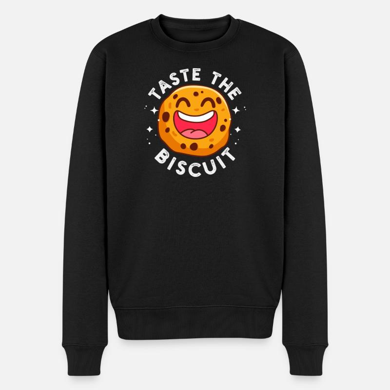 Cheerful Cookie Emoticon-Logo - Männer Premium Bio Pullover - Schwarz
