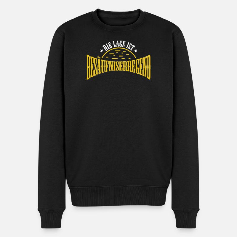Die Lage ist Besäufniserregend - Männer Premium Bio Pullover - Schwarz