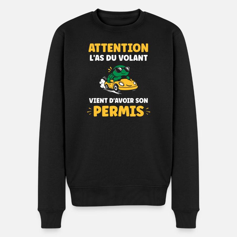 Humour permis de conduire - Pull Premium bio Homme - noir